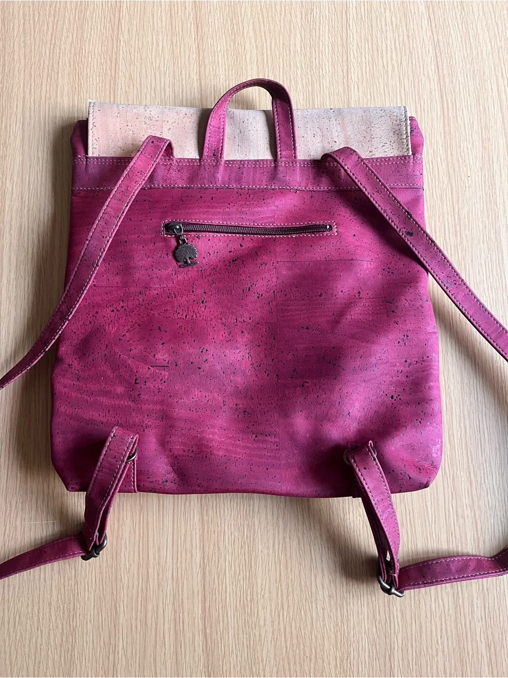 Kacaus Cork Magenta and Cork Flap Women’s Backpack Eco-Friendly